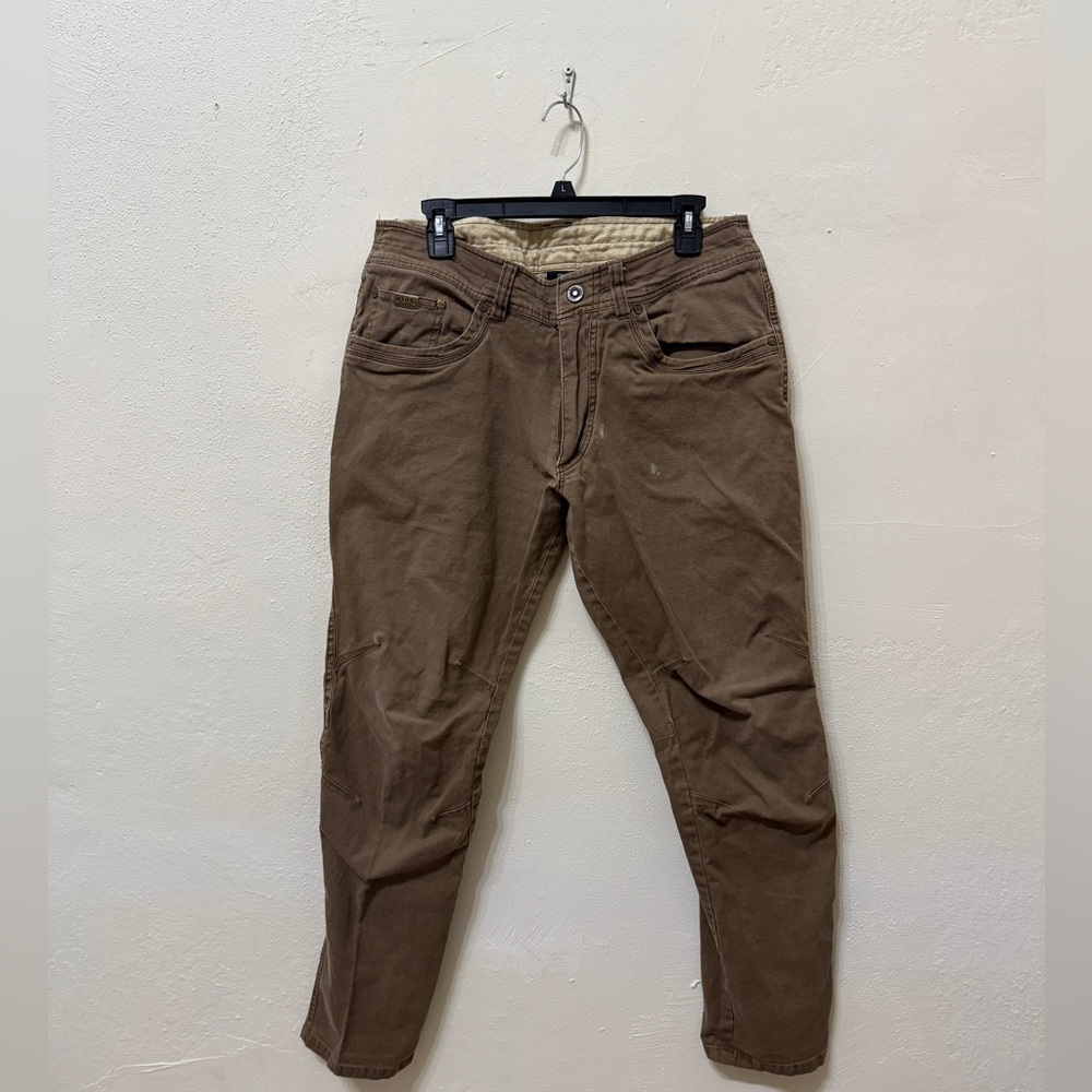 Men’s Kuhl Free Kanvas Jeans; brown size 34 x 32; small paint spot on the front
